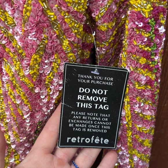 Retrofete Nikki Sequin Palm Dress size medium - Picture 6 of 10